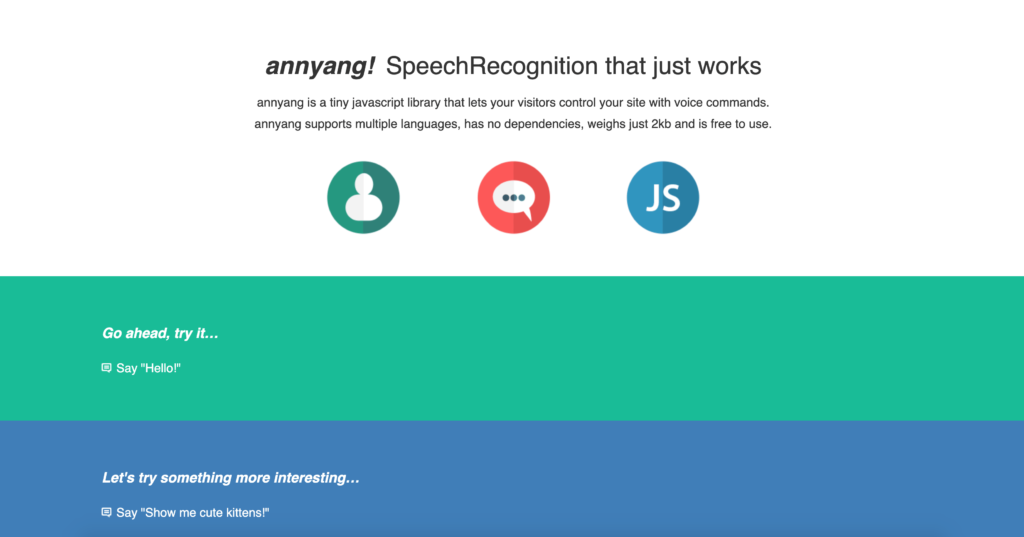 annyang! is a javascript library for website voice control