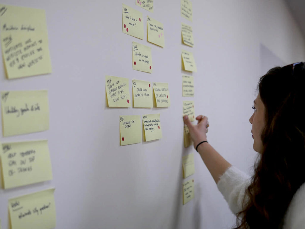 A person taking part in a design sprint